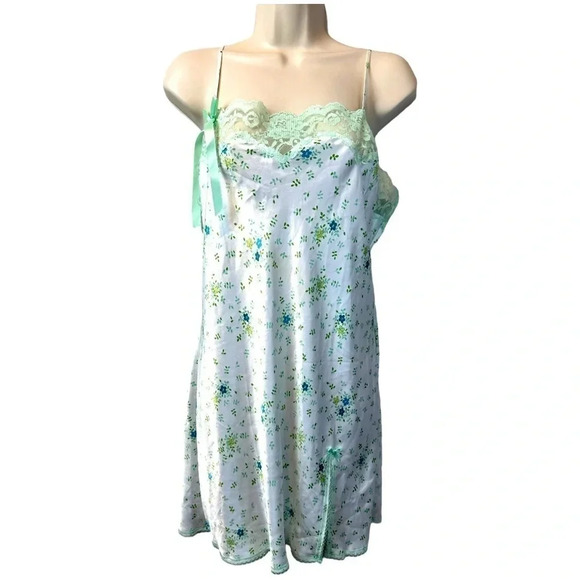 VICTORIAS Secret Angels Night Slip Satin Lace Style Front Slit 2005 Large - Picture 3 of 13